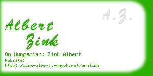 albert zink business card